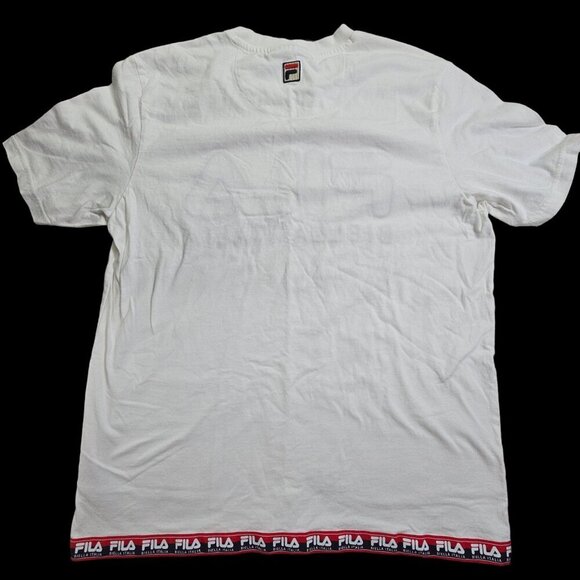 Fila Bella Italia Spellout White Cotton T-shirt, Men's Large - Picture 2 of 10